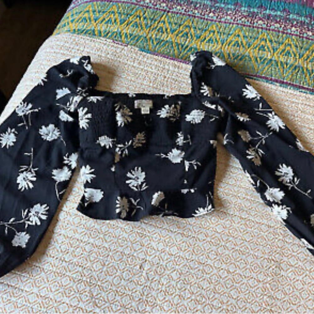 Floral Black Women's Top